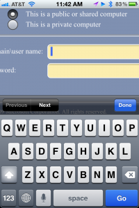 Forefront TMG Forms Authentication On iPhone Typing
