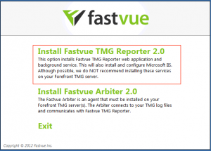 Install Fastvue TMG Reporter